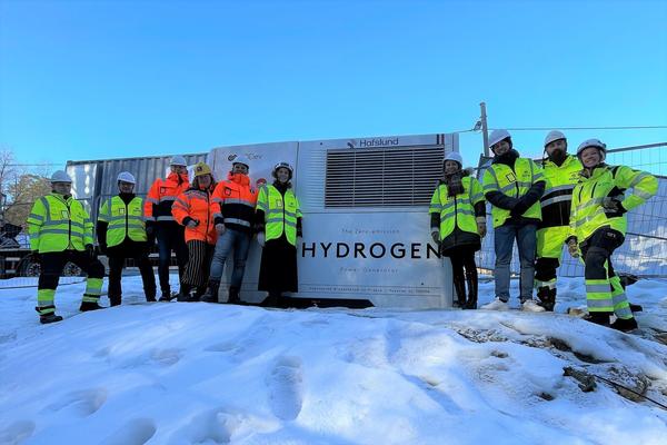 Utslippsfri anleggsplass drevet av hydrogen